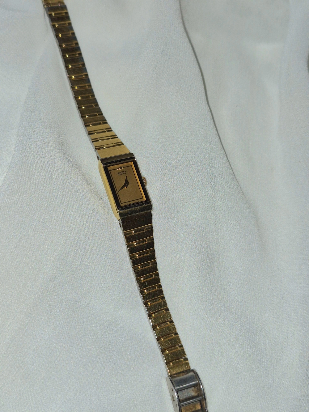Seiko Women’s Gold-Tone Rectangular Bracelet Watch - Picture 8 of 10